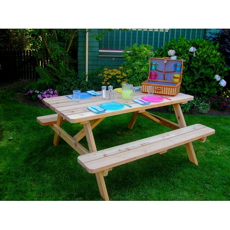 Outdoor Living Today Western Red Cedar 6 ft. Picnic Table