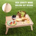 thumbnail image 3 of Outdoor Portable Table Foldable Wood Table Collapsible Table for Camping Beach Backyard Party, 3 of 8