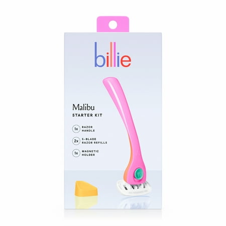 Billie Women’s Razor Kit - 1 Handle + 2 Blade Refills + Magnetic Holder - Malibu