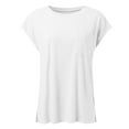 thumbnail image 3 of Hauaitttt Women's Short Sleeve T Shirts Casual Solid Tops Basic Loose Crew Neck Clothes Dressy Pullover Tee with Pocket T Shirt for Women Summer Short Sleeve Raglan Shirt Women Football Shirt Women, 3 of 4