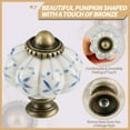 thumbnail image 3 of EP Ivory & Blue Pumpkin Knobs 6 Pack Ceramic Cabinet Knobs Vintage Drawer Pulls - Antique Dresser Pulls with Screws - Blue Flower, 3 of 13