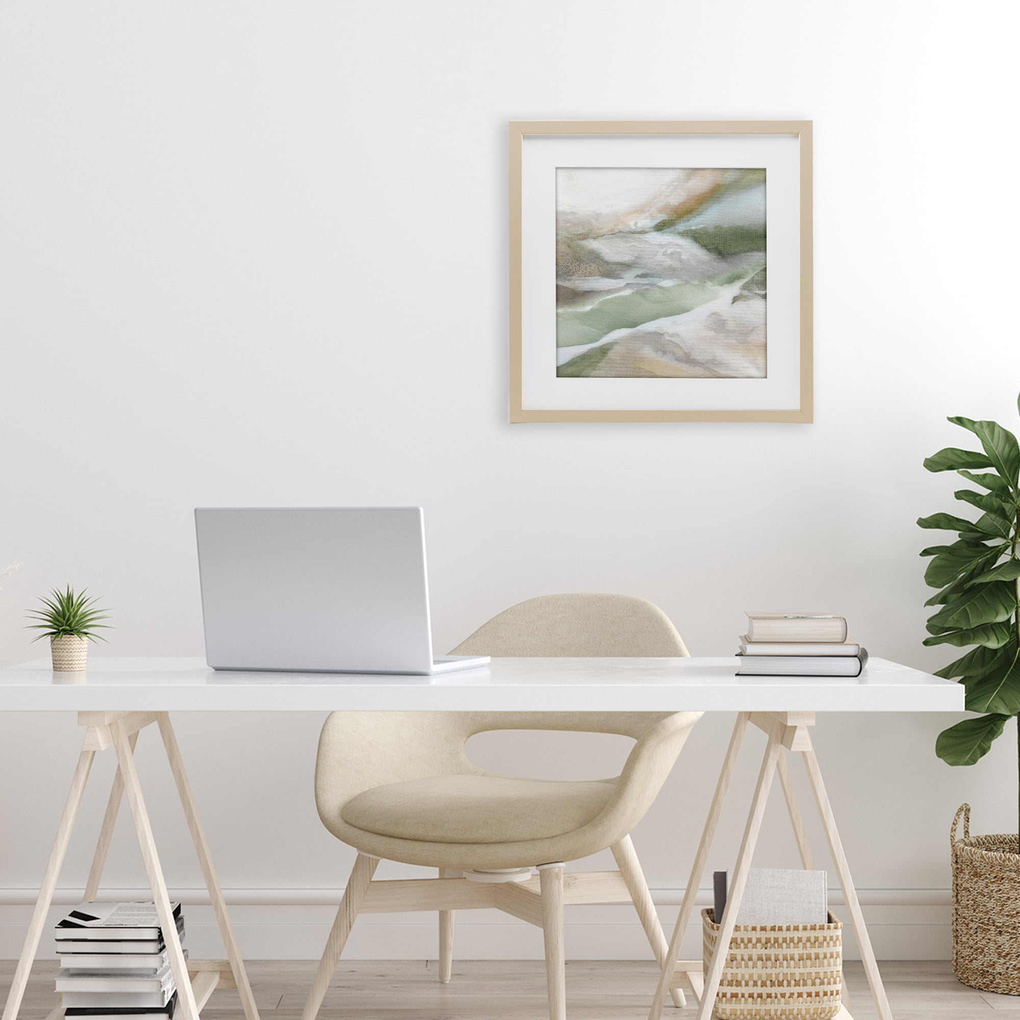 Stupell Industries Serene Misty Landscape Birch Framed Print Under Glass, design by Carol Robinson