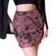 thumbnail image 1 of Falda casual estampada Falda mini de cintura alta Faldas cortas para mujer (Bean Red S) FLhrweasw Para estrenar, 1 of 9