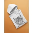 thumbnail image 3 of Hand Drawing Hipster Cat Hoodie Women -Image by Shutterstock, Female x-Large, 3 of 4