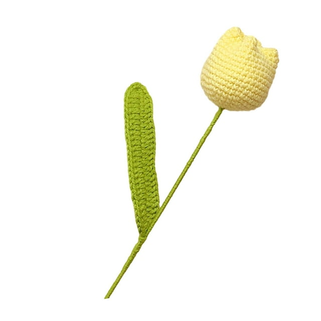 Tnarru Crochet Flower Finished Handmade Flower Flower Decoration Artificial Flower for Table Centerpieces Valentine Desk Decorations Yellow