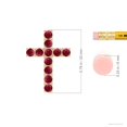 thumbnail image 3 of ANGARA Natural Flat Prong-Set Ruby Cross Pendant in 14K Yellow Gold for Women (Size-2.5mm) | July Birthstone, Birthday, Anniversary, Jewelry Gift for Women | Natural Ruby Necklace, 3 of 8