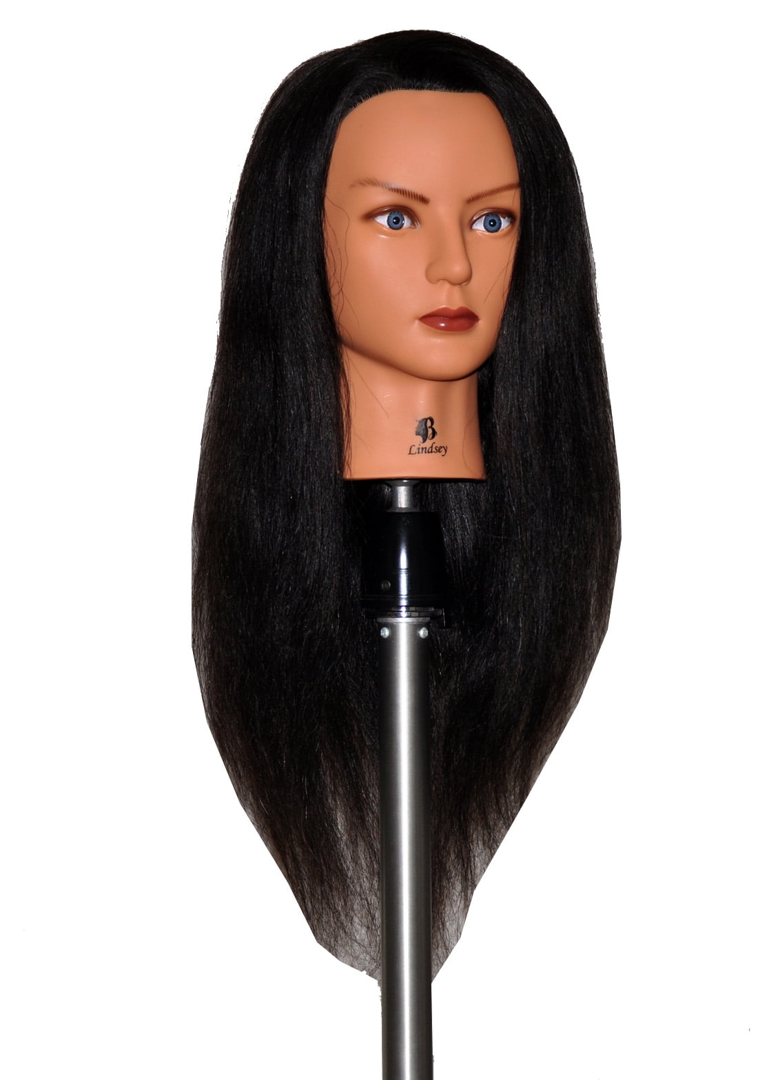 Bellrino 24 " Cosmetology Mannequin Manikin Training Head with Human Hair - Lindsey (CLAMP HOLDER INCLUDED)