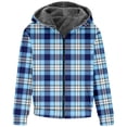 thumbnail image 4 of Hvyesh Sherpa Fleece Lined Hoodies for Men ,Men's Windproof Heavy Thick Flannel Plaid Jacket Full Zip Winter Warm Coat Buffalo Zipper Sweatshirt Padded Coats Outwear with Pockets Blue S-6XL, 4 of 7