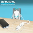 thumbnail image 4 of 360 Degree Rotating Power Strip - White Extension Cord with Flat Wall Plug - Power Cord Extension for Home, Office - 10 Ft, 4 of 7