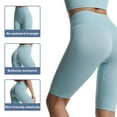 thumbnail image 4 of Women's High Waist Biker Shorts Soft Ribbed Stretch Summer Workout Gym Athletic Running Yoga Shorts, 4 of 4
