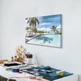 thumbnail image 4 of Ocean Canvas Wall Art Decor: Beach Coastal Scene Artwork Palm Tree Seascape Painting Print Horizontal Sunset Sea Theme Picture for Bathroom Bedroom Living Room, 4 of 6