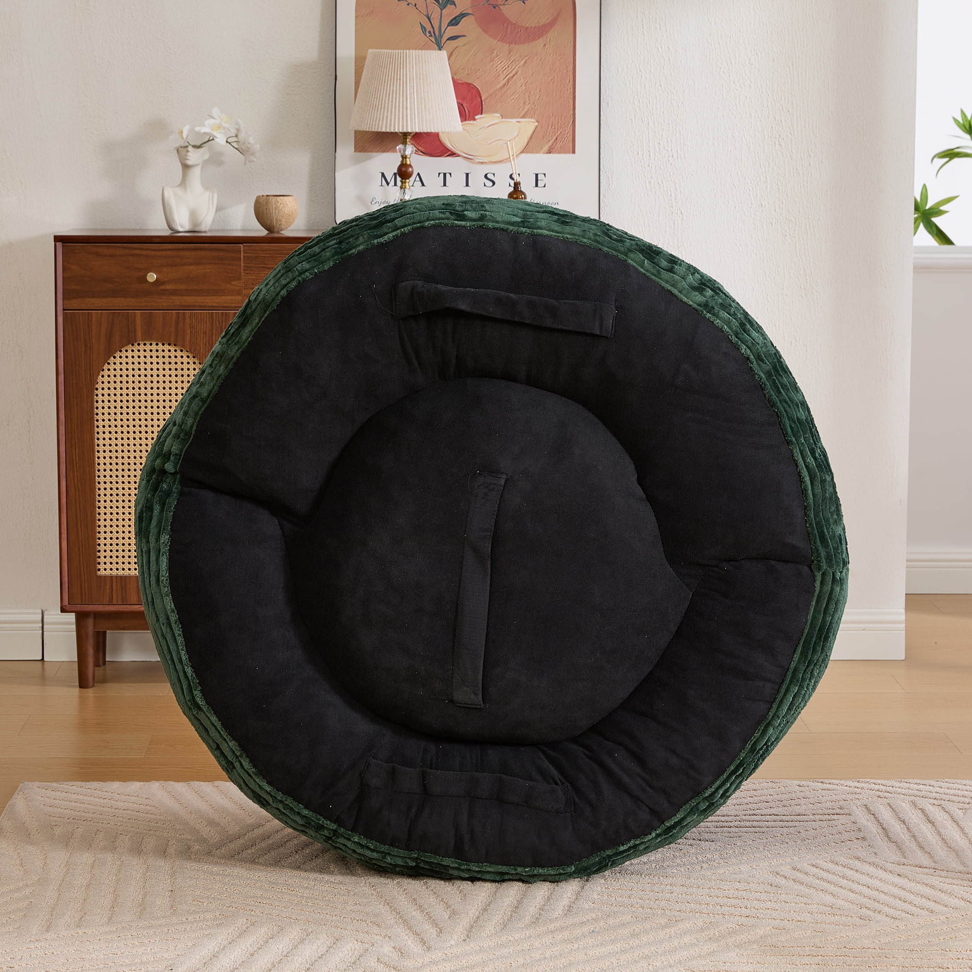 CKEASEAN Oversized Bean Bag Chair for Adults with Armrests & 3 Pillows, Corduroy Bean Bag Sofa with Memory Foam Filler, Lazy Floor Chair No Assembly, Comfy Lounge Seat for Living Room Relaxing