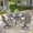 Gray-Gray, variant on Vicllax 5-Pcs Round Outdoor Patio Dining Set Table and Chair Modern Style Metal, with Umbrella Hole