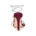 thumbnail image 2 of BLISSFUL STEP Women's Rhiness Strappy Stiletto Heels Sandals Burgundy 9, 2 of 7