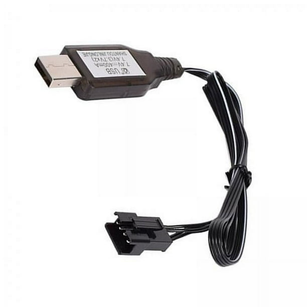 Cable USB,Cable cargador USB 7,4 V SM4P 400 mA,Cable de carga Batería de respaldo Protección contra sobrecarga,Luz indicadora de accesorios de batería Cable del cargador,Batería de