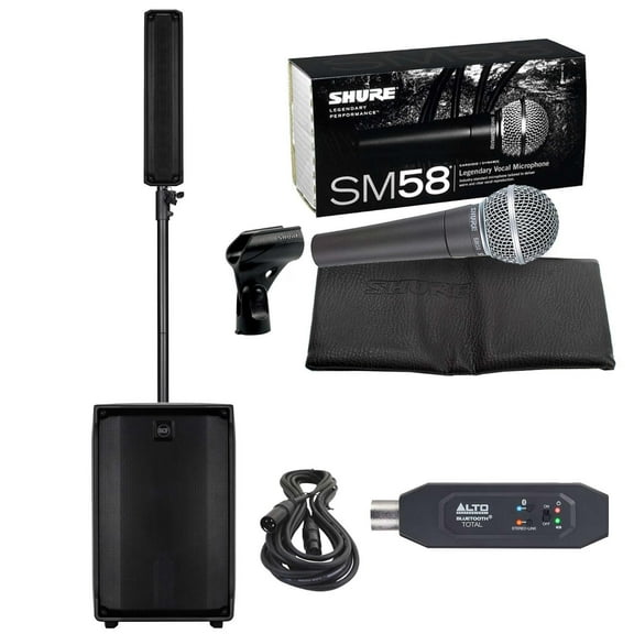 RCF Evox Jmix8 Active Two Way Array Music System with Bluetooth Audio Receiver & Vocal Microphone Package