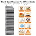 thumbnail image 6 of PLUMEBAY Over The Door Organizer, 5 Layer Hanging Storage with Clear Window and Mesh Side Pockets, Gray, 6 of 7