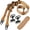 Khaki, variant on Tactical Sling Combo Set - Adjustable Two Point Traditional QD Sling with Extra Length and 360° Rotation Swivel Mounts, Shoulder Pad Included