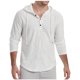 thumbnail image 1 of Camisetas de Manga Larga para Hombre Mezcla de Algodón Color Sólido Abrade Sudadera con Capucha, Suelta Camisa Casual con Capucha, 1 of 3