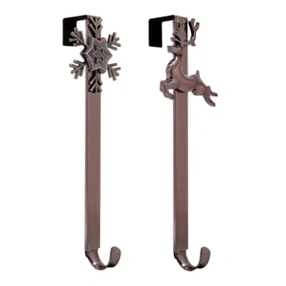 Haute Decor Adapt™ Adjustable Length Wreath Hanger with 2 Interchangeable Icons - 2 Pack, Oil-Rubbed Bronze