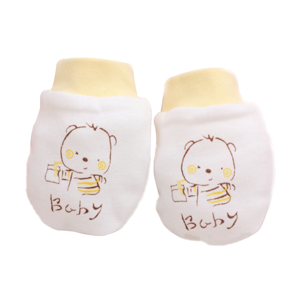 Cartoon 6 Pairs Cotton Newborn Baby/infant No Scratch Mittens Gloves 