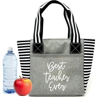 Vansolinne Teacher Appreciation Tote Bags 15''x16'' Women Canvas Teacher  Tote Bag - Back to School, First Day of School, End of Semester, Retirement