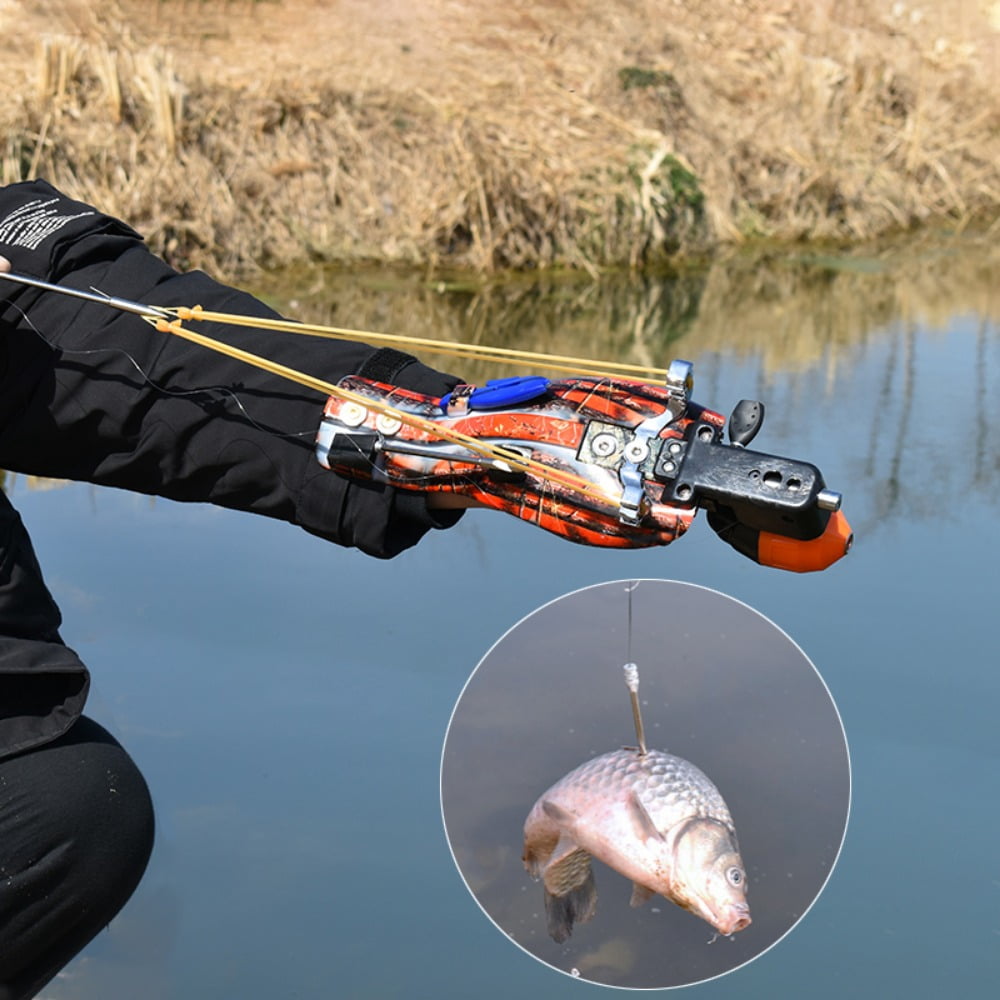 Runzkzy All-in-one Fish Shooting Slingshot Fishing Reel  Sighting Multifunctional Outdoor Fish Slingshot Package