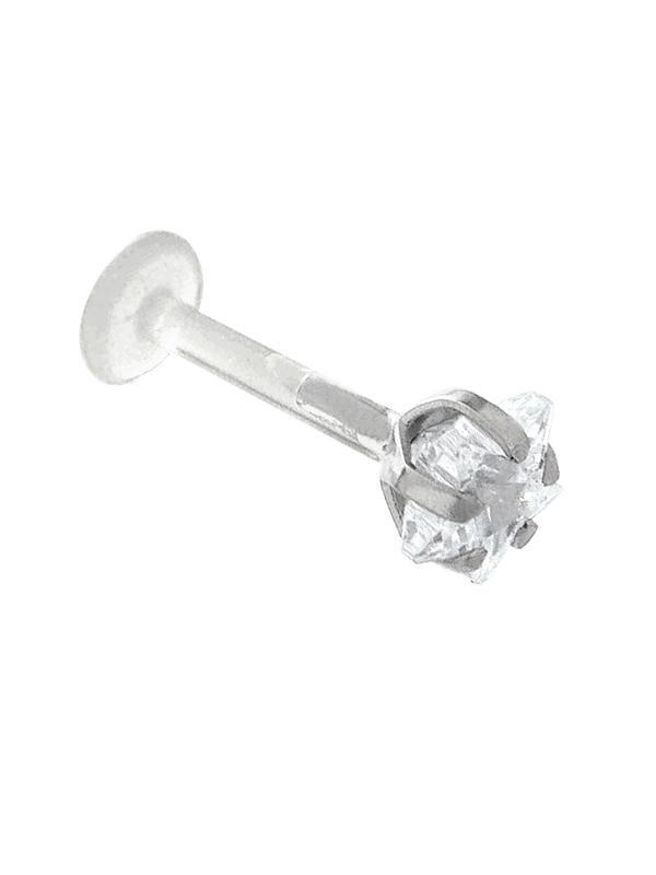 BODY JEWELRY Crystal Star Labret in 16 Gauge Bioflex
