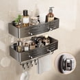 thumbnail image 1 of Esquinero para Baño Regadera Ventosa Repisas Sin Taladro Organizador de Regadera Metal de Aluminio Porta Shampoo Antióxido Estante Organizador Baño Gris Mueble para Regadera, 1 of 6
