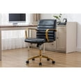 thumbnail image 3 of Porthos Home  Franco Swivel Office Chair, PU Leather, Roller Wheels Black-19 inches chair back height, 3 of 5