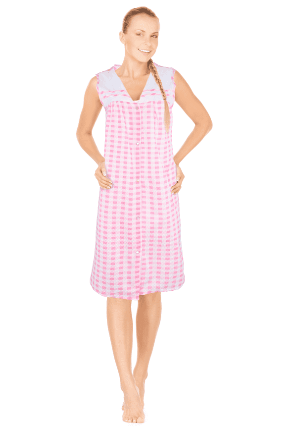 Womens Dusters For Women Snap Front Housecoat Lounger Duster House Dress Sleeveless Nightgowns Pajamas Robe