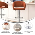 thumbnail image 6 of Flash Furniture Erik 23" - 31.5"H Square Adjustable Swivel Mid Back Barstool, Cognac/Chrome, 6 of 11
