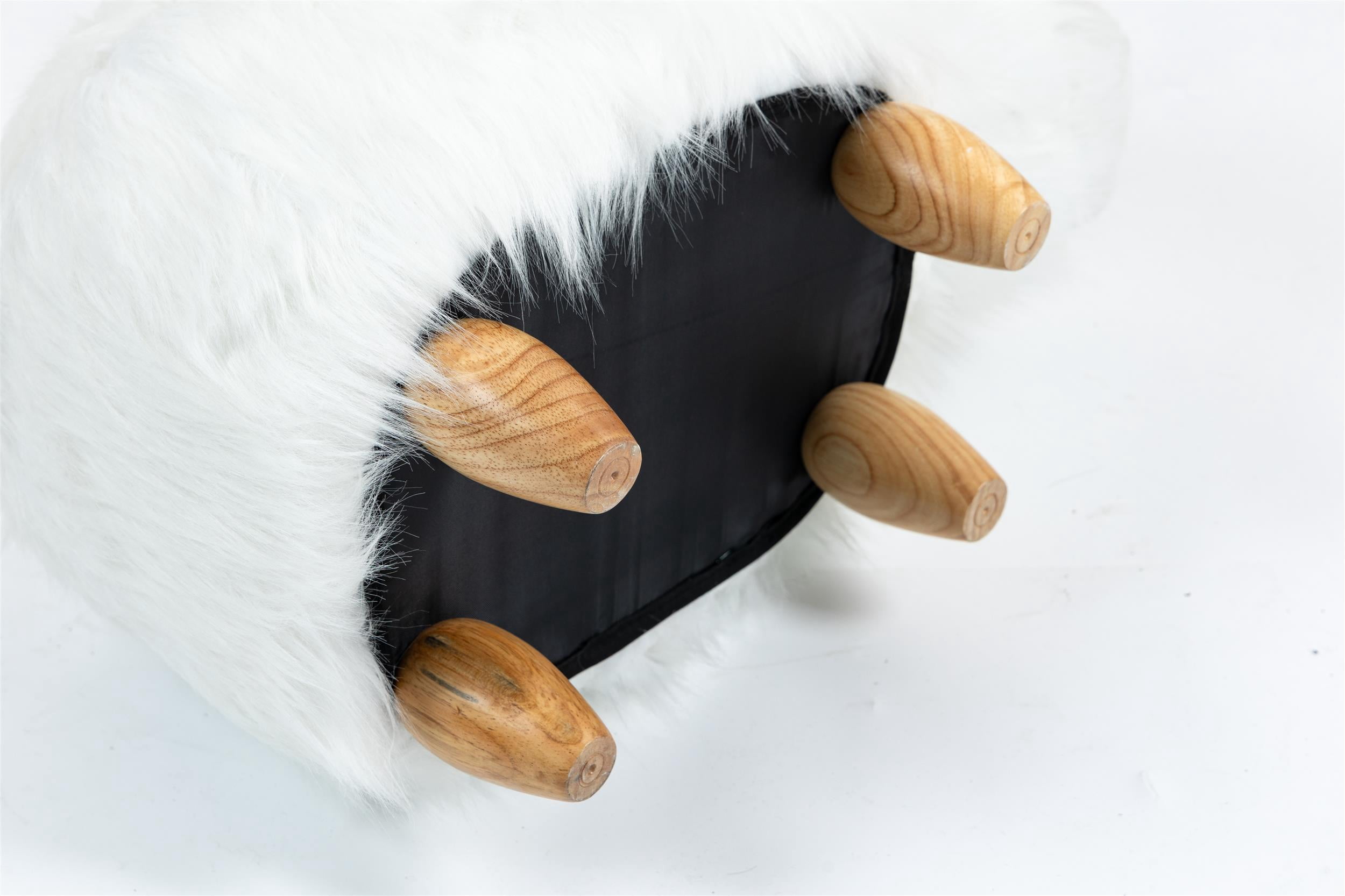 Home 2 Office Harry the Cow Storage Ottoman - White fur
