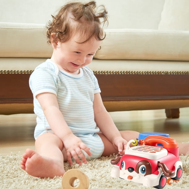 Interactive Puppy Telephone Car Toy Multifunctional Educational Early Learning Toy With Music And Lights For Children 3 Years And Older