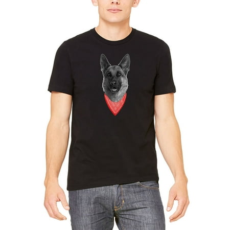 Men's Bandana German Shepherd KT B1272 Black T-Shirt Medium Black