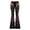 Black4, variant on Women Flared Pants Floral Skull Print High Waist Bell Bottom Pants for Women Spooky Halloween Pants (Red L)