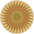 thumbnail image 1 of Ahgly Company Machine Washable Indoor Round Transitional Yellow Area Rugs, 4' Round, 1 of 7