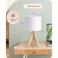 thumbnail image 5 of Small Cute Table Lamp, Wood Tripod Nightstand Lamp, Mid Century Bedside Lamp with Linen Fabric Shade for Nursery, Living Room, Bedroom, End Table, UL Listed, 14.2 Inch, ON/Off Switch, 5 of 6