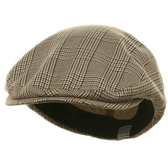 Big Size Elastic Plaid Fashion Ivy Cap - Beige XL-3XL