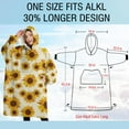 thumbnail image 4 of Oversized Wearable Blanket Hoodie,Beige Sunflower Pattern Sherpa Blanket Hoodie with Super Pockets,Super Warm Fuzzy Pullover for Women & Men, 4 of 6