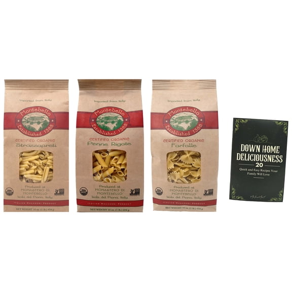 Penne Rigate, Strozzapreti, Farfalle Organic Italian Pasta | 3 Shape Noodle Variety (1) each    MerlinsMart Zine | Montebello