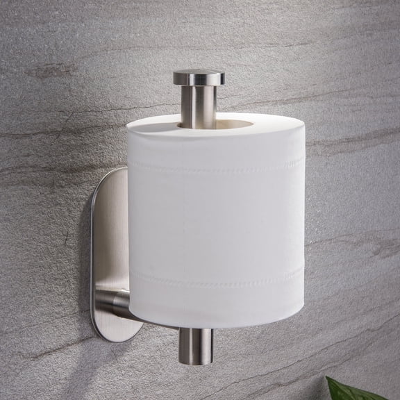 YIGII Toilet Paper Holder Self Adhesive - Wall Mounted Toilet Roll Holder no Drilling for Bathroom Stainless Steel Brushed