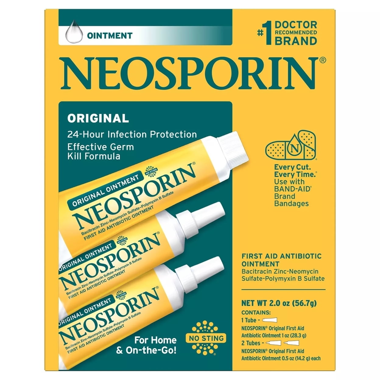 Neosporin Original First Aid Antibiotic Ointment (0.5 oz 2 ct + 1.0 oz. 1 ct)