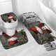 thumbnail image 4 of Juego de cortinas de ducha navideñas, 4 piezas con alfombrillas antideslizantes, tapa de inodoro y alfombrilla de baño, cortinas de ducha de Papá Noel, impermeables, decoración de baño, regalos, 4 of 5