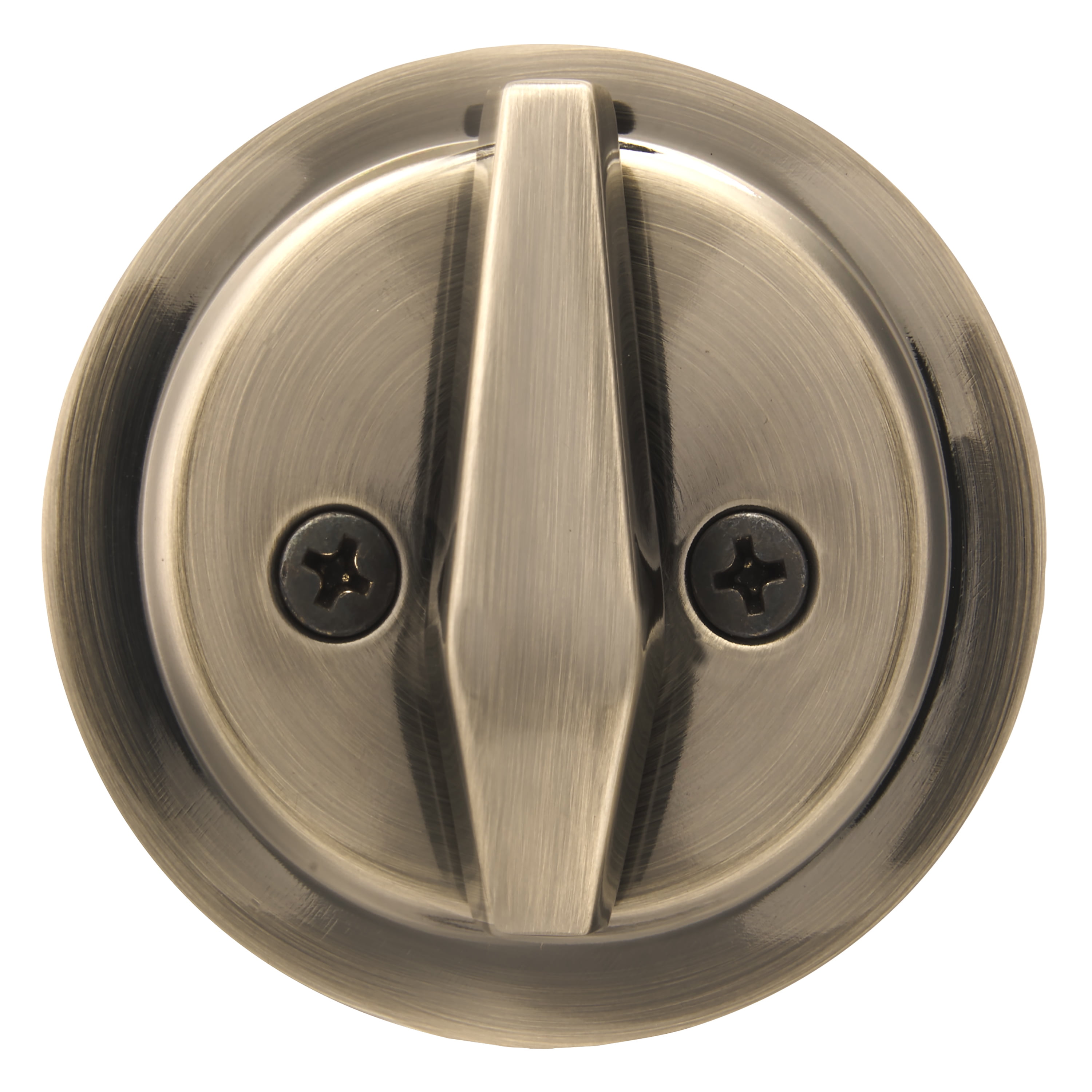 Brinks Keyed Entry Classic Bell Style Doorknob and Deadbolt Combo pack, Antique Brass Finish