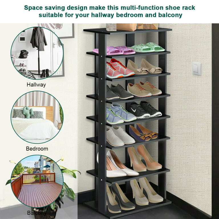 Tangkula 7-Tier Shoe Rack Free Standing Shelf Storage Modern Shoe Rack  Organizer patented White