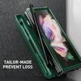 thumbnail image 5 of SaniMore for Samsung Galaxy Z Fold 3 Tempered Glass Screen Case, Rugged PC Case with Pen Holder Adjustable Kickstand Wireless Charging Shockproof Protective Case for Samsung Z Fold 3, Armygreen, 5 of 9