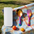 thumbnail image 4 of Huanglei 304 Stainless Steel Fork And Spoon Set Outdoor Picnic Camping Travel Portable Tableware Set, 4 of 5