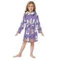 thumbnail image 6 of FORMRS Niños Bathrobe Unisex Hooded Robe Soft Plush Pajamas Sleepwear, Size 2-3T, Halloween Ghosts Purple, 6 of 7