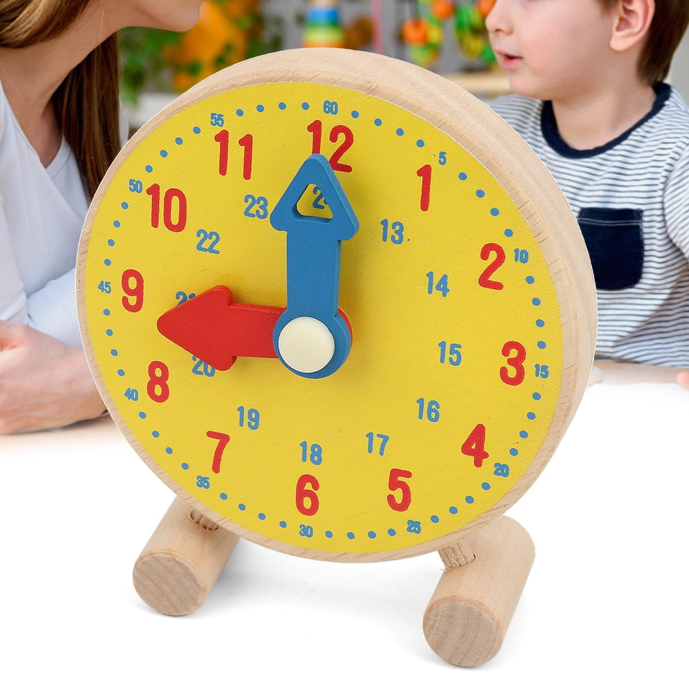 Sonew Numbers Clock Model Toy Wooden Clock Learning Educational Kindergarten Toy for Children
